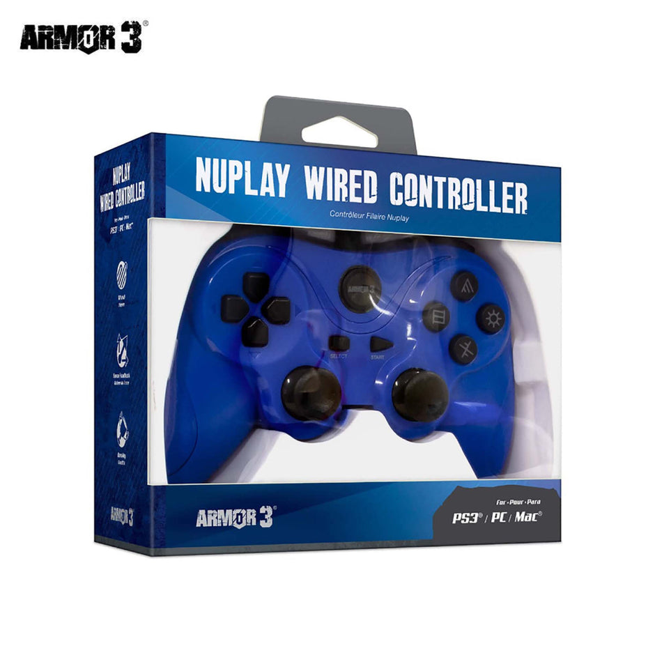 PS3 / PC Wired Controller Blue Armor 3