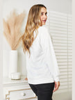 Women Simply Love Graphic Dropped Shoulder Round Neck Sweatshirt