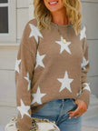 Women Star Pattern Round Neck Sweater