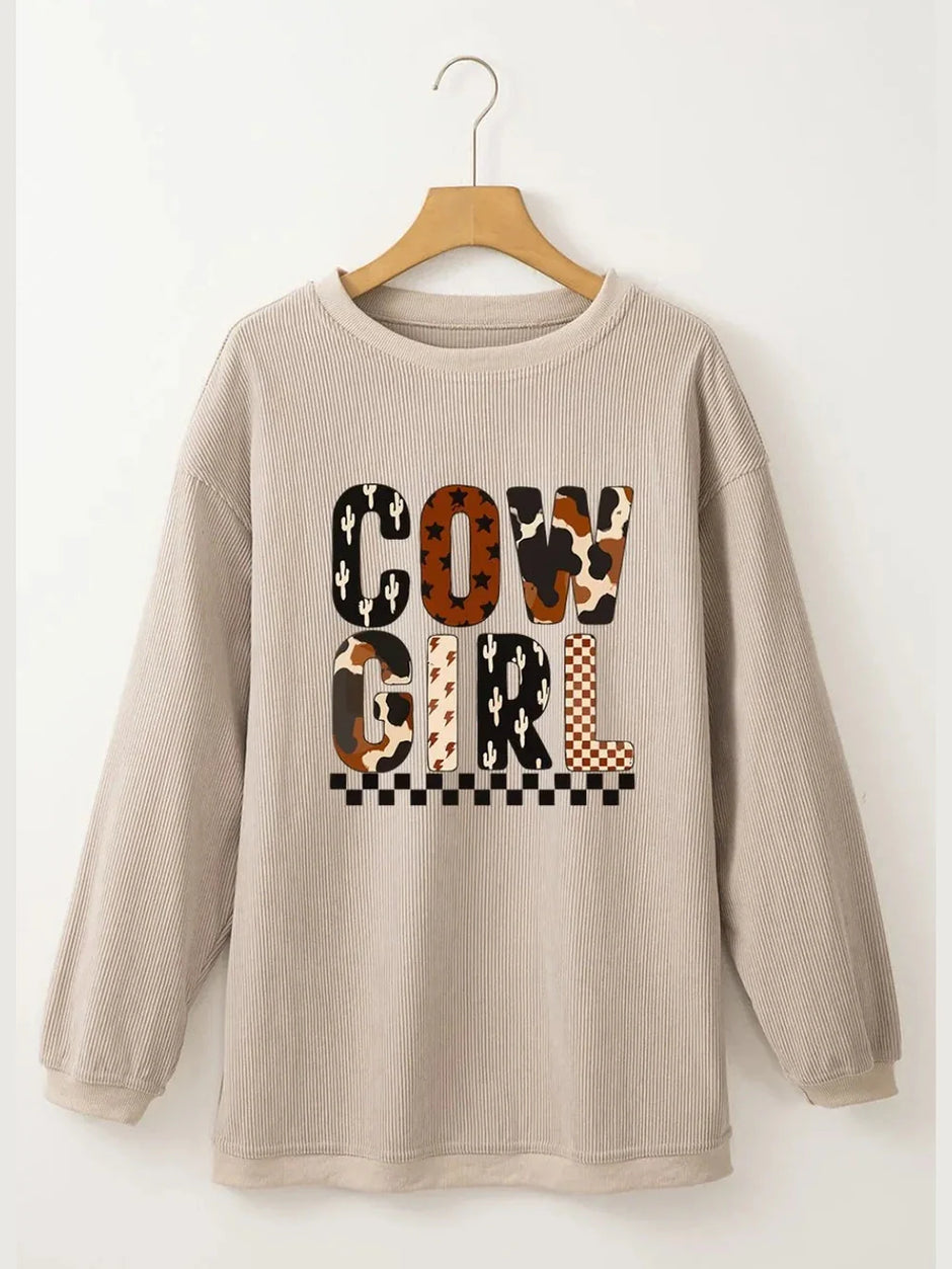 Cowgirl Graphic Long Sleeve Sweatshirt
