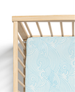 Organic Crashing Sea Waves Bamboo Cotton Blend Crib Sheet
