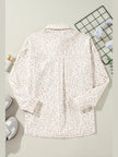 Leopard Collared Neck Dropped Shoulder Jacket
