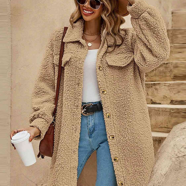 Women Collared Button Down Coat