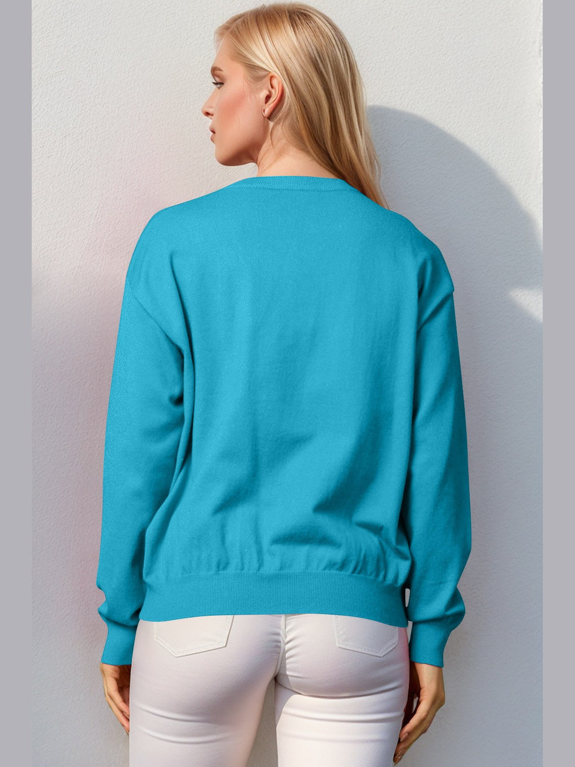 Double Take Full Size Nutcracker Sequin Long Sleeve Sweater