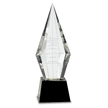 11 Obelisk Facet Optic Crystal On Black Pedestal Base - Award - Custom Crafting Alliance, LLC