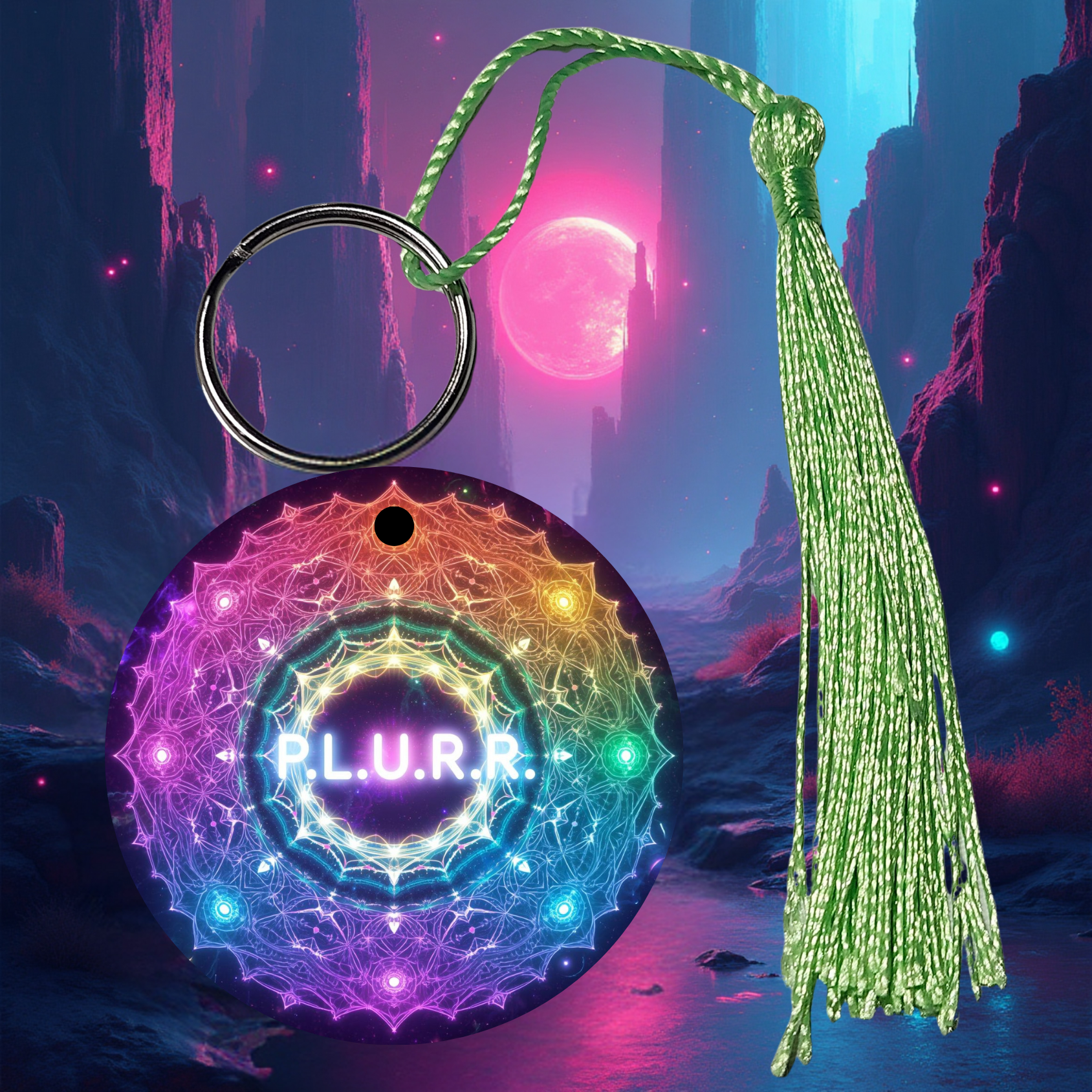 PLURR Aluminum Keychain for Raves and Festivals