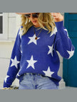 Women Star Pattern Round Neck Sweater