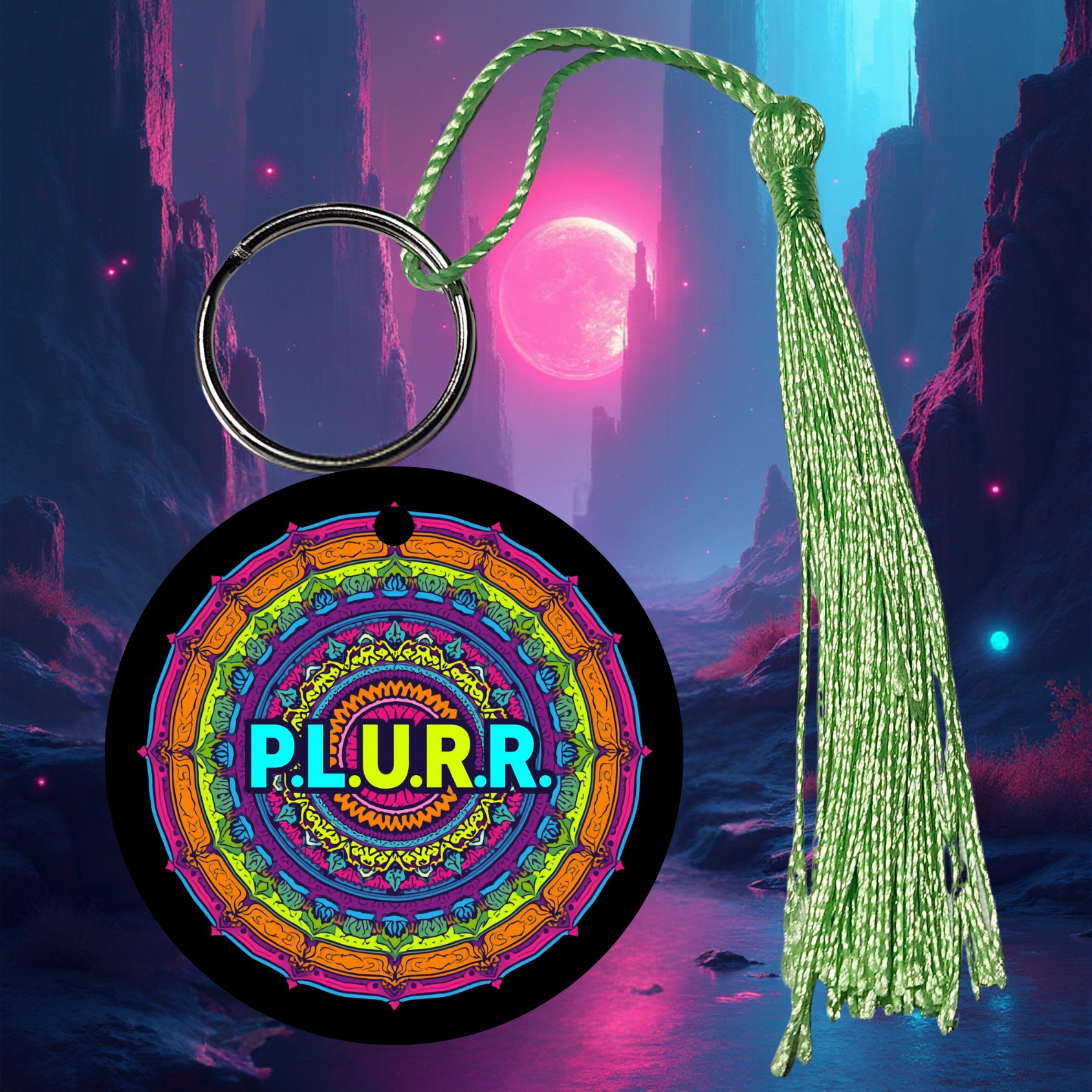 PLURR Aluminum Keychain for Raves and Festivals