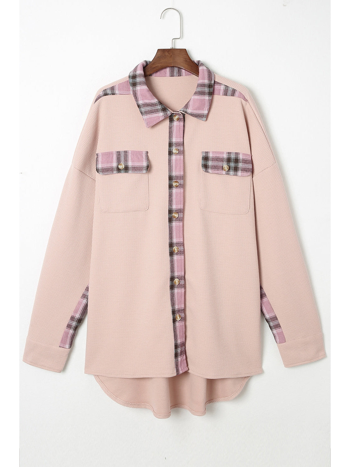 Plaid Button Down Collared Jacket
