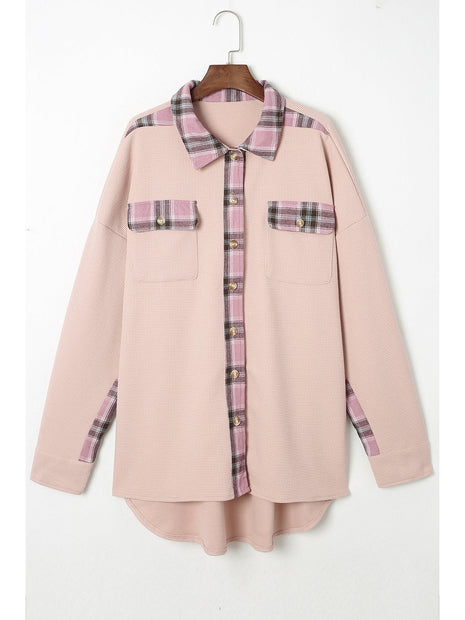 Plaid Button Down Collared Jacket