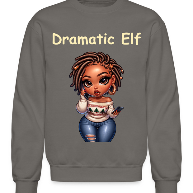 African American Women Christmas Dramatic Elf Crewneck Sweatshirt
