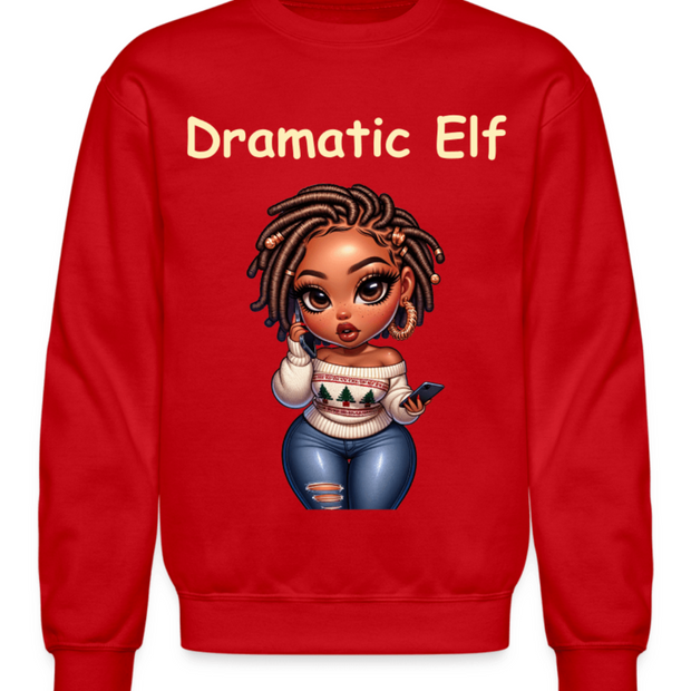 African American Women Christmas Dramatic Elf Crewneck Sweatshirt