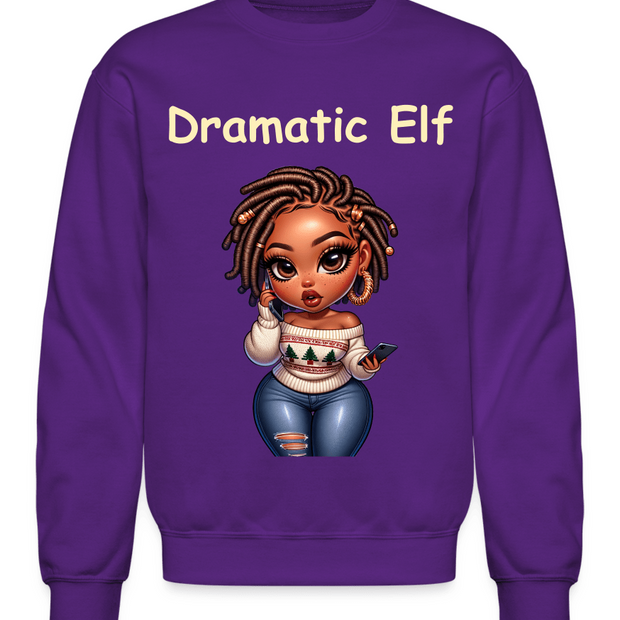 African American Women Christmas Dramatic Elf Crewneck Sweatshirt