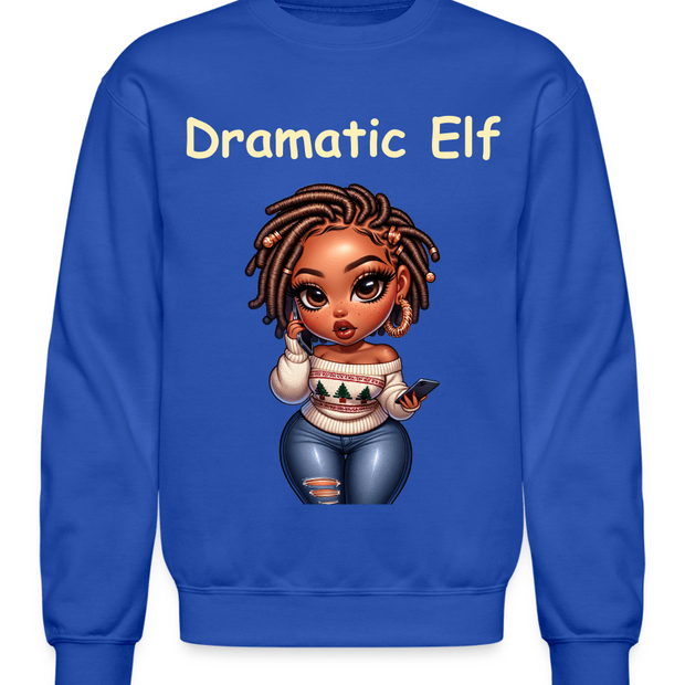 African American Women Christmas Dramatic Elf Crewneck Sweatshirt