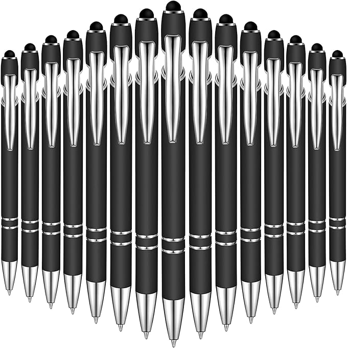 2 - in - 1 Personalized Stylus & Ballpoint Pen (Black Ink) Set of 100 – Sleek, Smooth & Customizable Using Laser Engraving - Custom Crafting Alliance, LLC