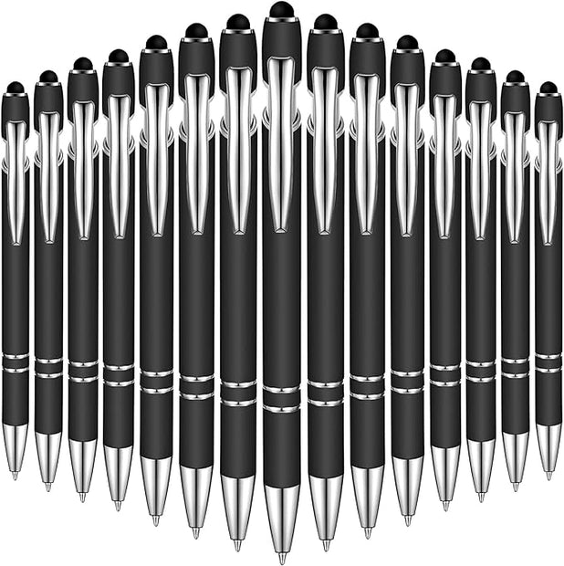 2 - in - 1 Personalized Stylus & Ballpoint Pen (Black Ink) Set of 100 – Sleek, Smooth & Customizable Using Laser Engraving - Custom Crafting Alliance, LLC