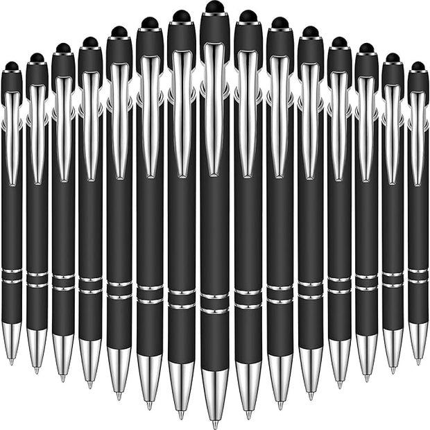 2 - in - 1 Personalized Stylus & Ballpoint Pen (Black Ink) Set of 100 – Sleek, Smooth & Customizable Using Laser Engraving - Custom Crafting Alliance, LLC