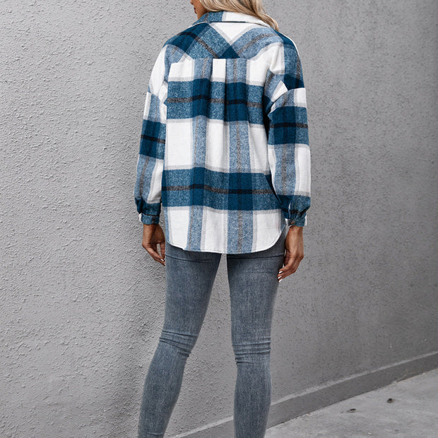 Ivy Lane Plaid Long Sleeve Shirt Jacket