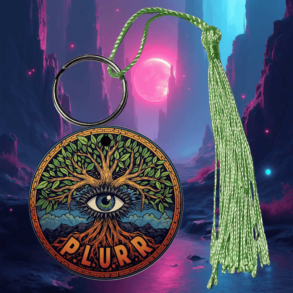 PLURR Aluminum Keychain for Raves and Festivals