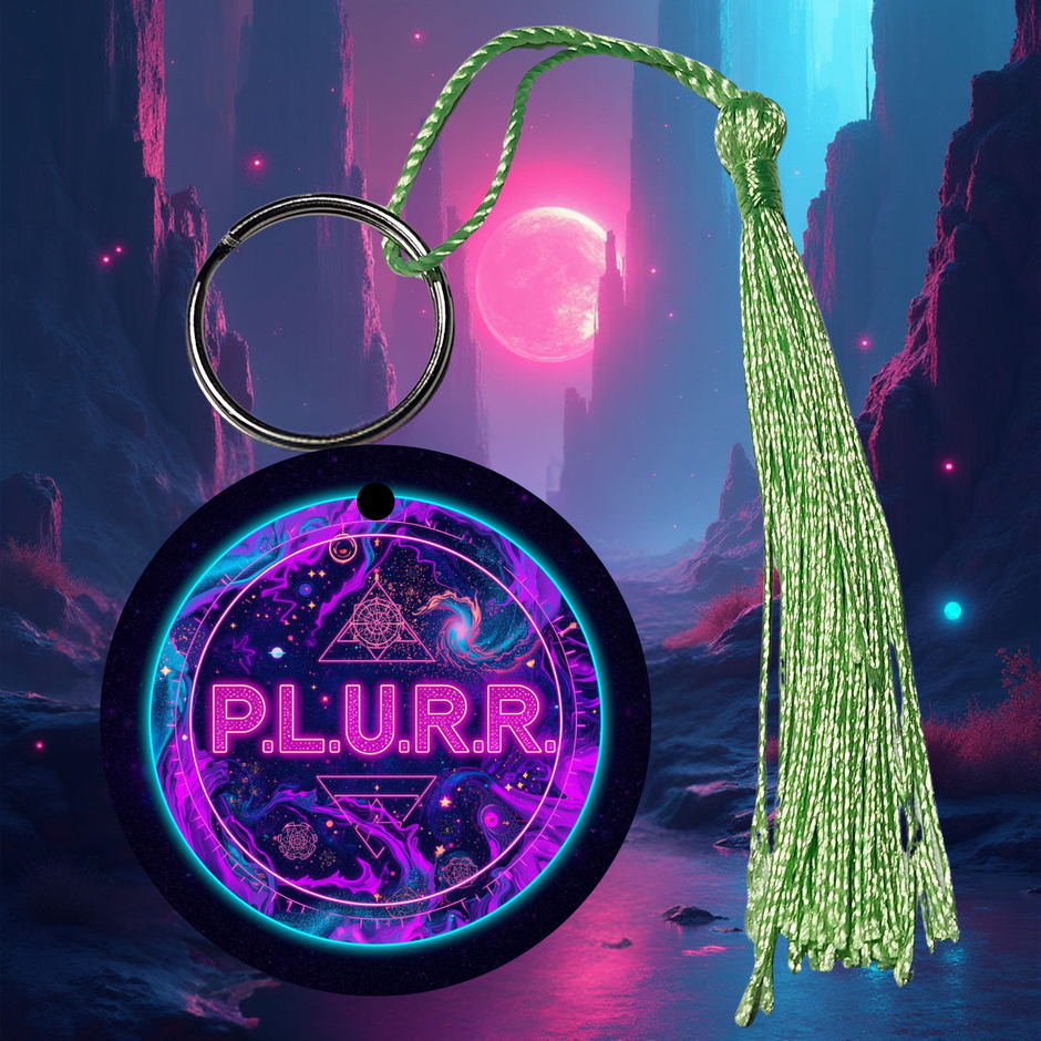 PLURR Aluminum Keychain for Raves and Festivals