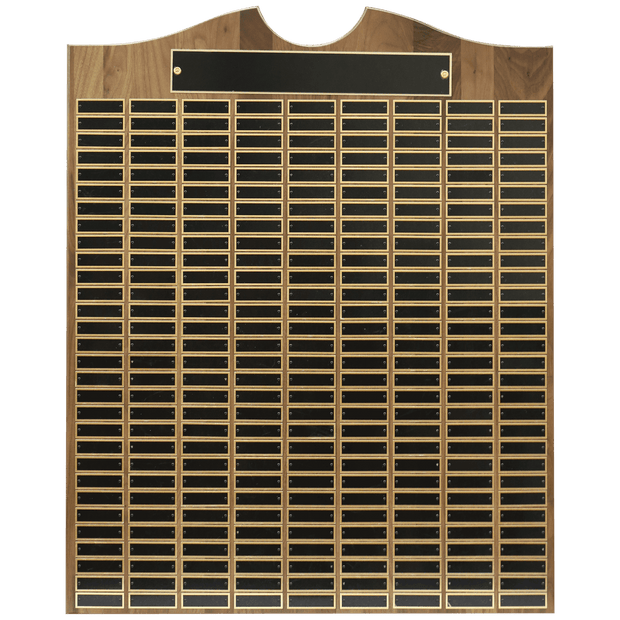 28 X 35 American Walnut Roster Solid Walnut Recognition Plaque W/ 270 Plates - Award - Custom Crafting Alliance, LLC