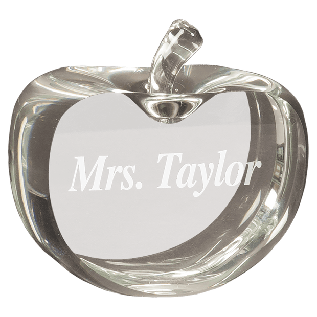 3 1/2" x 3 3/4" Flat Crystal Apple - Award - Custom Crafting Alliance, LLC