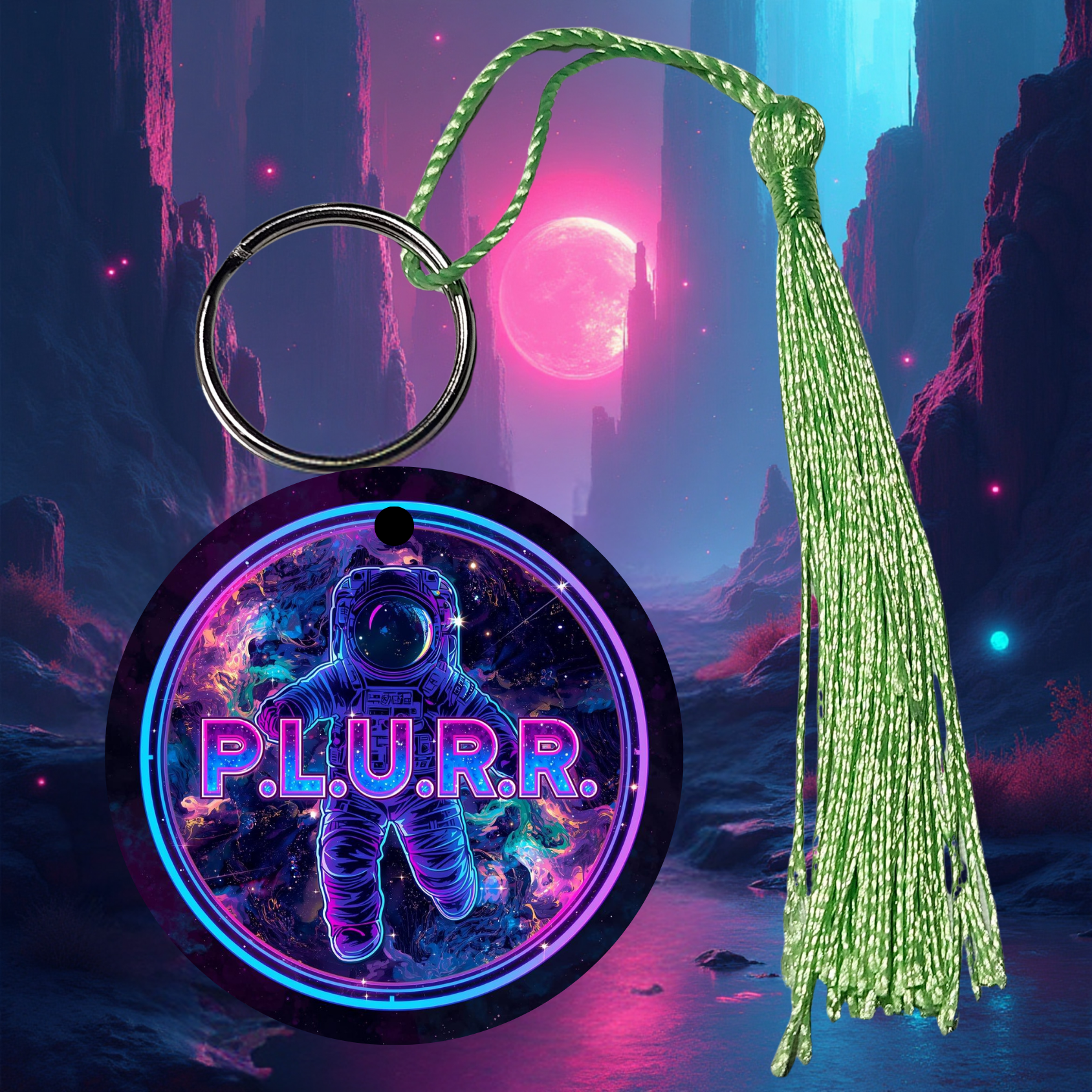 PLURR Aluminum Keychain for Raves and Festivals