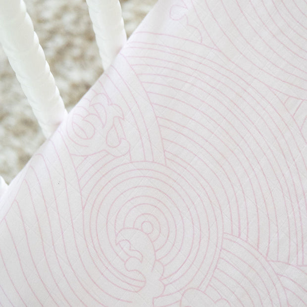 Organic Bamboo Cotton Blend Standard Crib Sheet in Pink Crashing Sea Waves