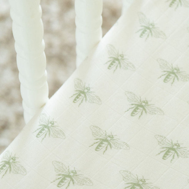 Organic Bamboo Blend Crib Sheet in Buzzy Bees