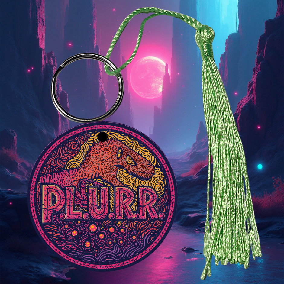 PLURR Aluminum Keychain for Raves and Festivals