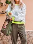 Contrast Trim Oversized Sweatshirt