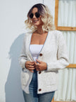 Women Button Down V-Neck Cardigan with Pockets