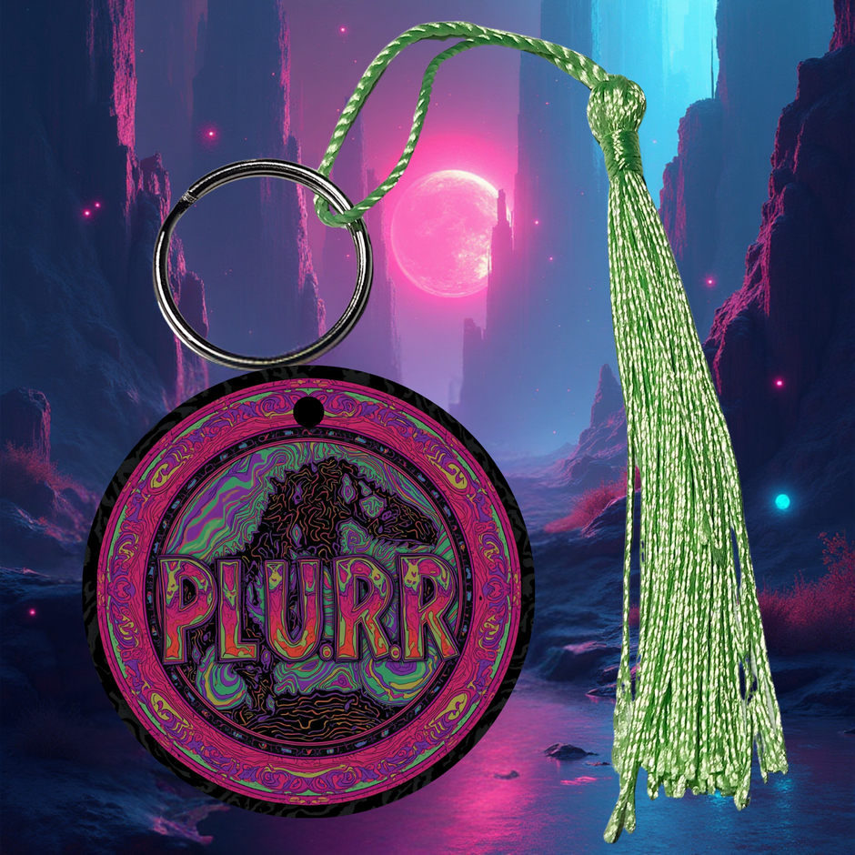 PLURR Aluminum Keychain for Raves and Festivals