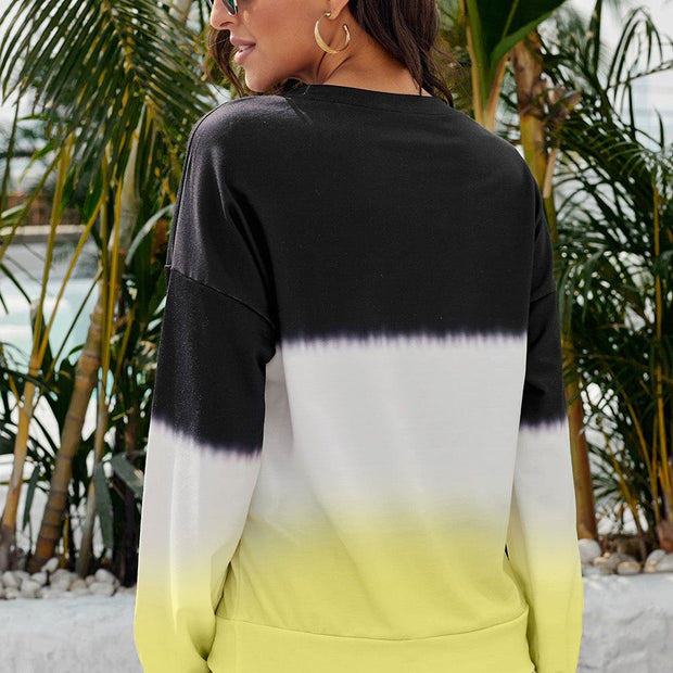 Women Tie-Dye Drop Shoulder Round Neck Sweatshirt