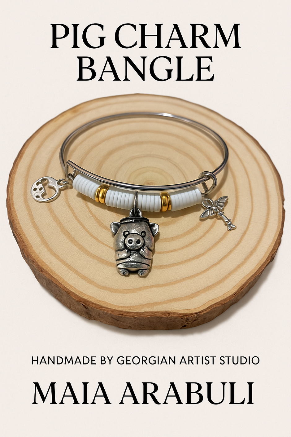 Piggy Charm Bangle