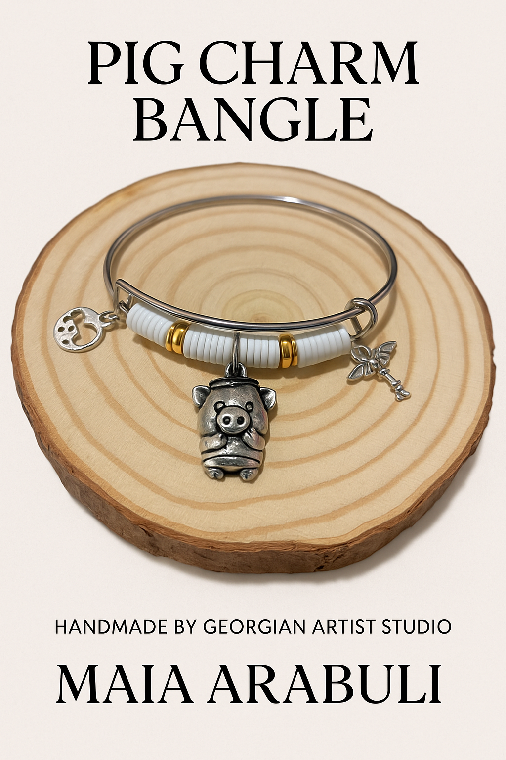 Piggy Charm Bangle
