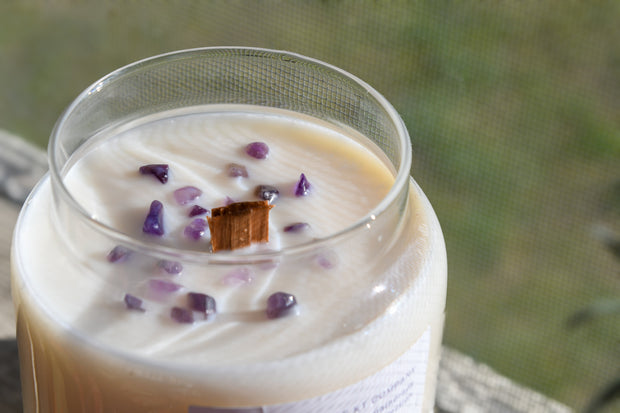 Lavender & Cedarwood Wood Wick Candle – Aromatherapy & Relaxation