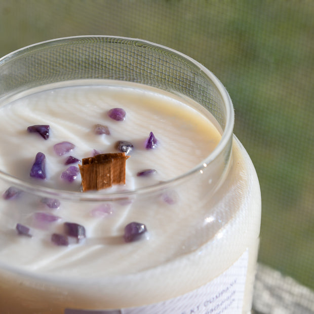 Lavender & Cedarwood Wood Wick Candle – Aromatherapy & Relaxation