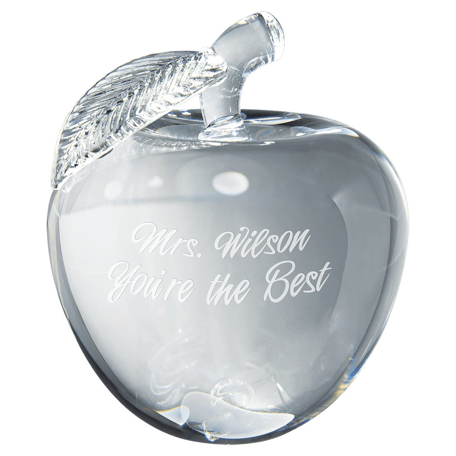 4" Crystal 3D Apple - Award - Custom Crafting Alliance, LLC