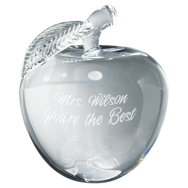 4" Crystal 3D Apple - Award - Custom Crafting Alliance, LLC
