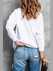 Santa Graphic Round Neck Long Sleeve Sweatshirt