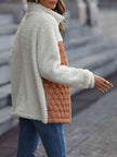 Women Leopard Color Block Zip-Up Jacket