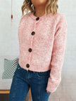 Women Button-Up Raglan Sleeve Cardigan Sweater