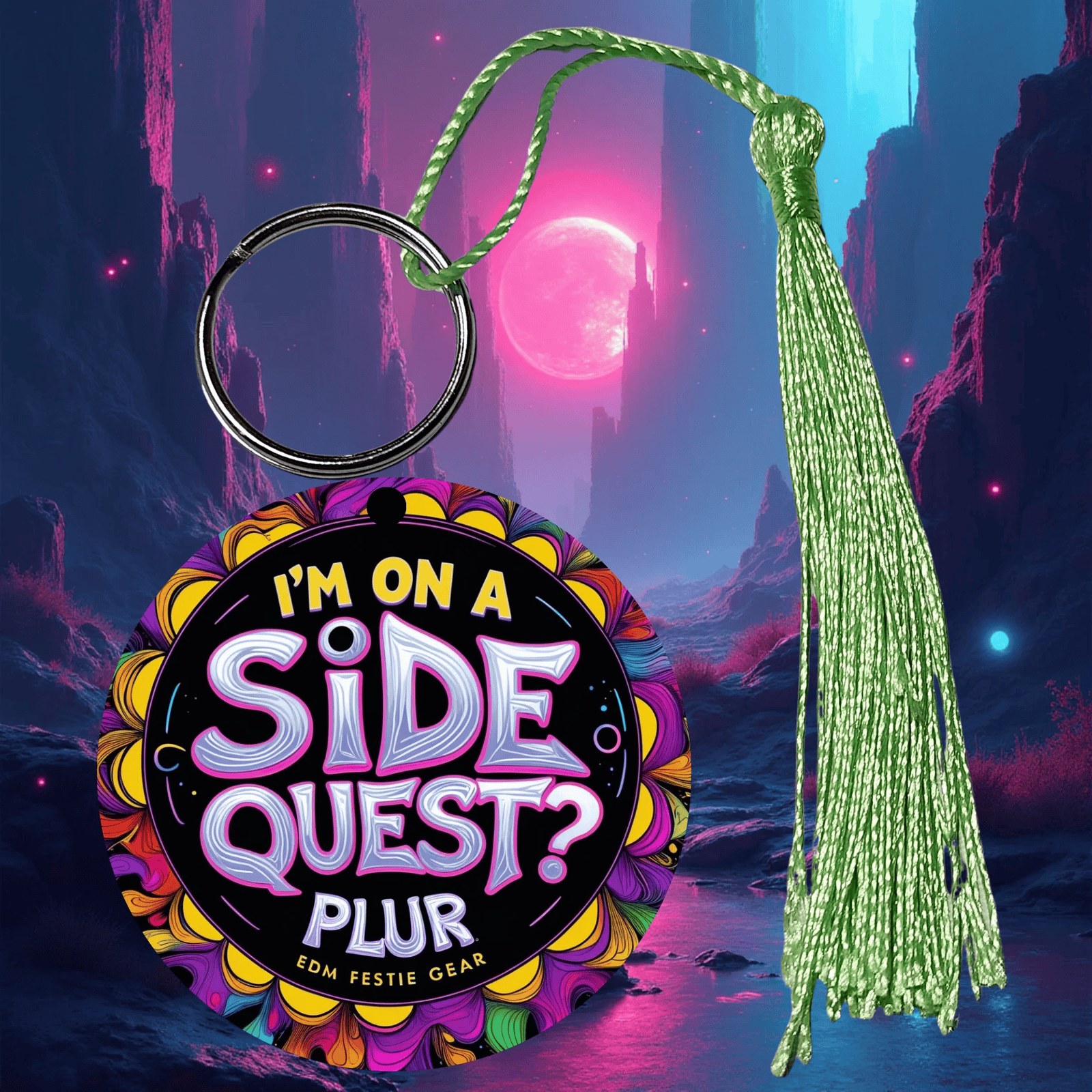 PLURR Aluminum Keychain for Raves and Festivals