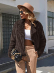 Women Ivy Lane Plush Open Front Dropped Shoulder Jacket