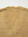 Women Lantern Sleeve Scallop V Neck Buttoned Front Cardigan Sweater