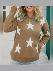 Women Star Pattern Round Neck Sweater