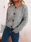 Women Button-Up Raglan Sleeve Cardigan Sweater