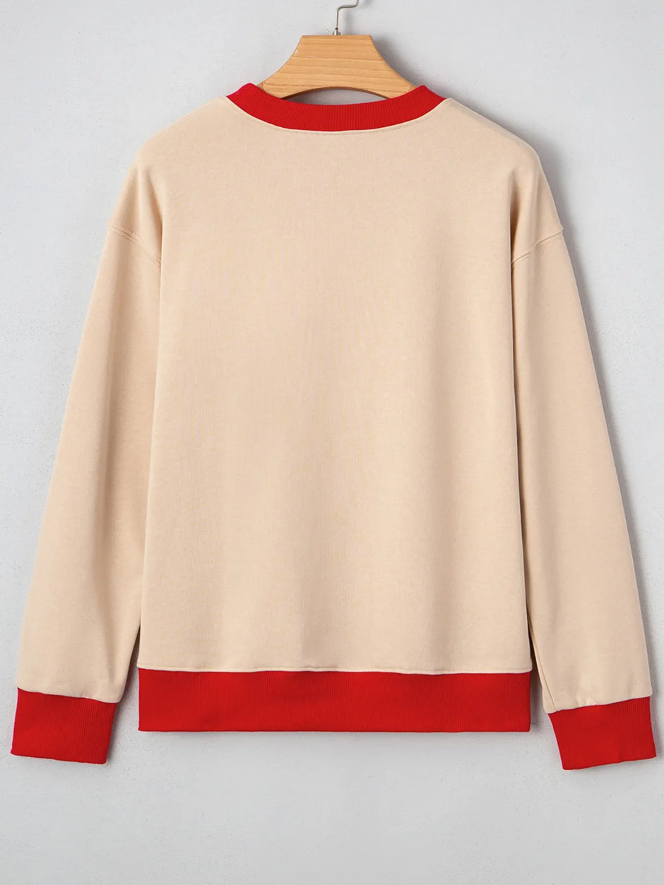 GAME DAY Letter Graphic Round Neck Sweatshirt