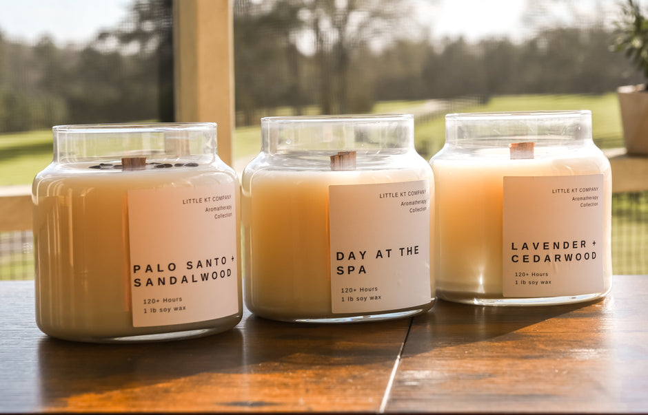 Lavender & Cedarwood Wood Wick Candle – Aromatherapy & Relaxation